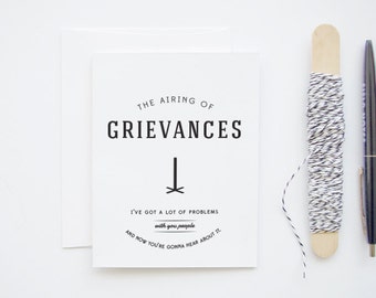 The Airing of Grievances - Seinfeld parody holiday Christmas Festivus greeting card