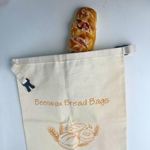 100% Cotton Beeswax Bread Bag  | Reusable Sourdough Storage | Eco-Friendly Kitchen Essential & Perfect Baker Gift 17" × 13" (43 × 33 cm)