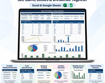 Stock and ETF Portfolio Tracker—See Gains, Losses and Dividends Together | Excel & Google Sheets