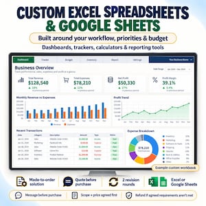 Custom Spreadsheet Service – Built Around Your Workflow | Excel & Google Sheets