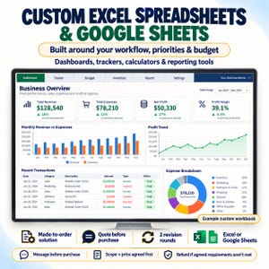 Custom Spreadsheet Service – Built Around Your Workflow | Excel & Google Sheets
