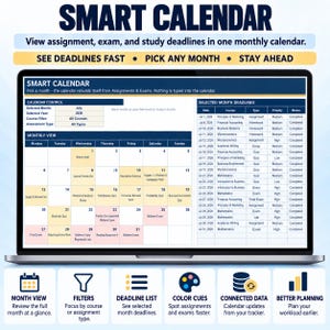 Assignment Tracker Excel Spreadsheet | Student Planner for Assignments, Exams, Grades, GPA & Study Schedule bild 4