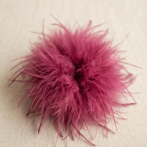 Burgundy Faux Feather Brooch, Handmade Statement Brooch, Elegant Red Wine Brooch, Large Textile Brooch, 20 cm, Unique Gift