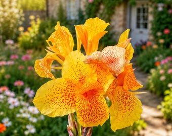 5 semillas de lirio canna amarillo — Flor de jardín tropical Indian Shot
