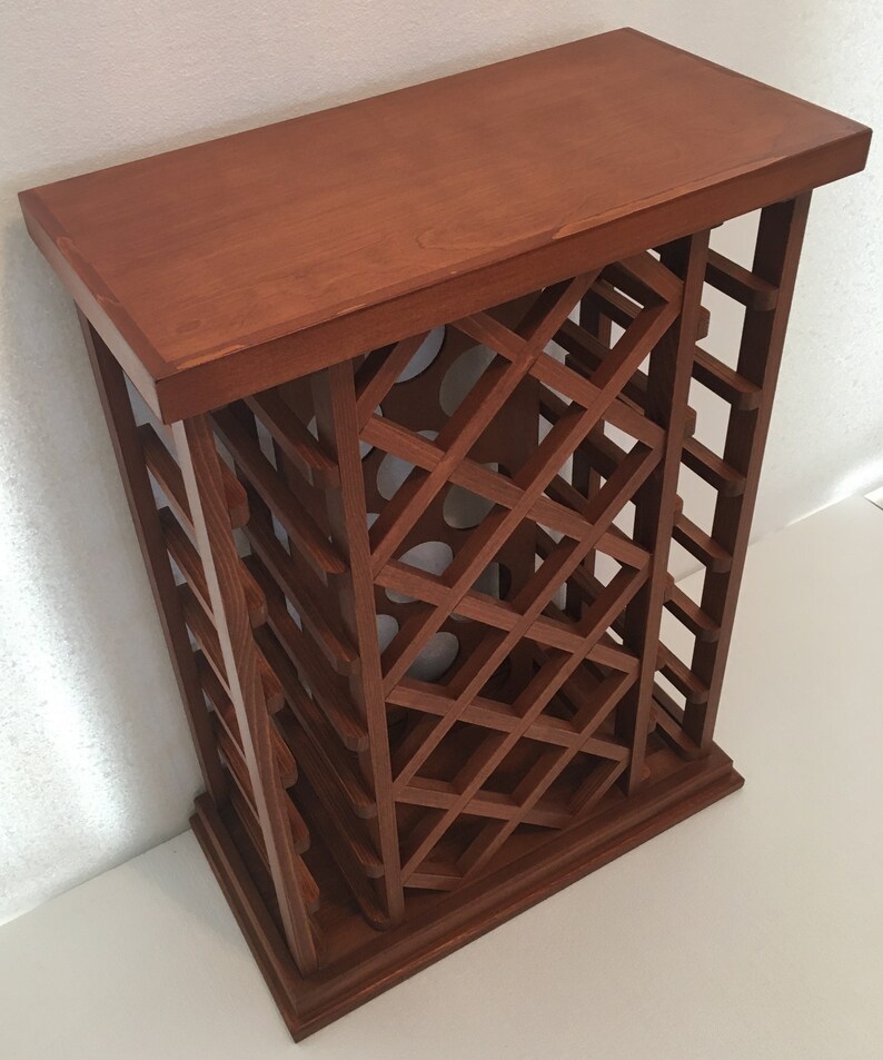 28 Bottle Lattice Style Wine Rack natural Cherry Etsy