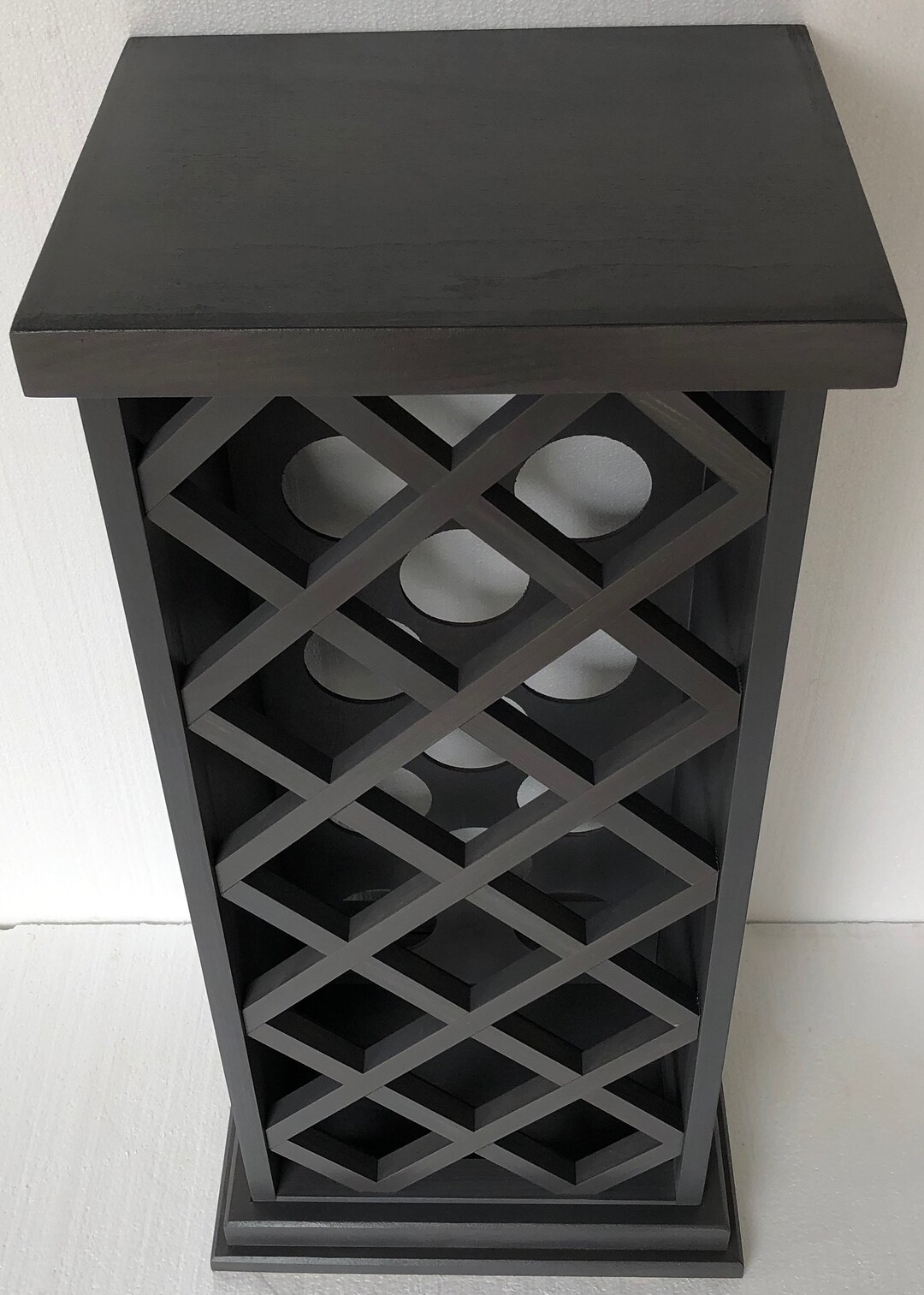 14 Bottle Lattice Style Wine Rack black /w Matte Etsy