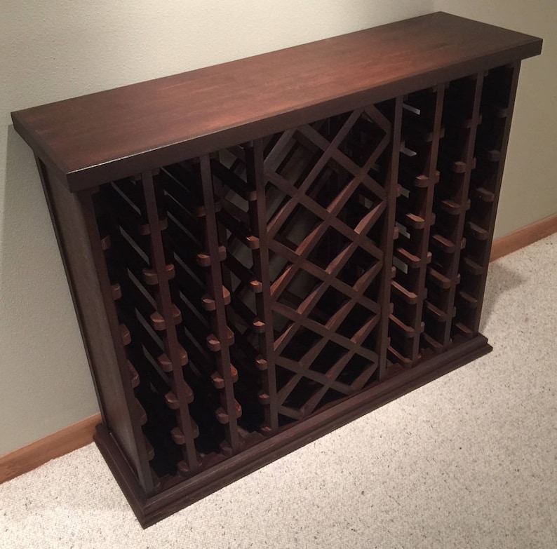 28 Bottle Lattice Style Wine Rack Espresso Etsy