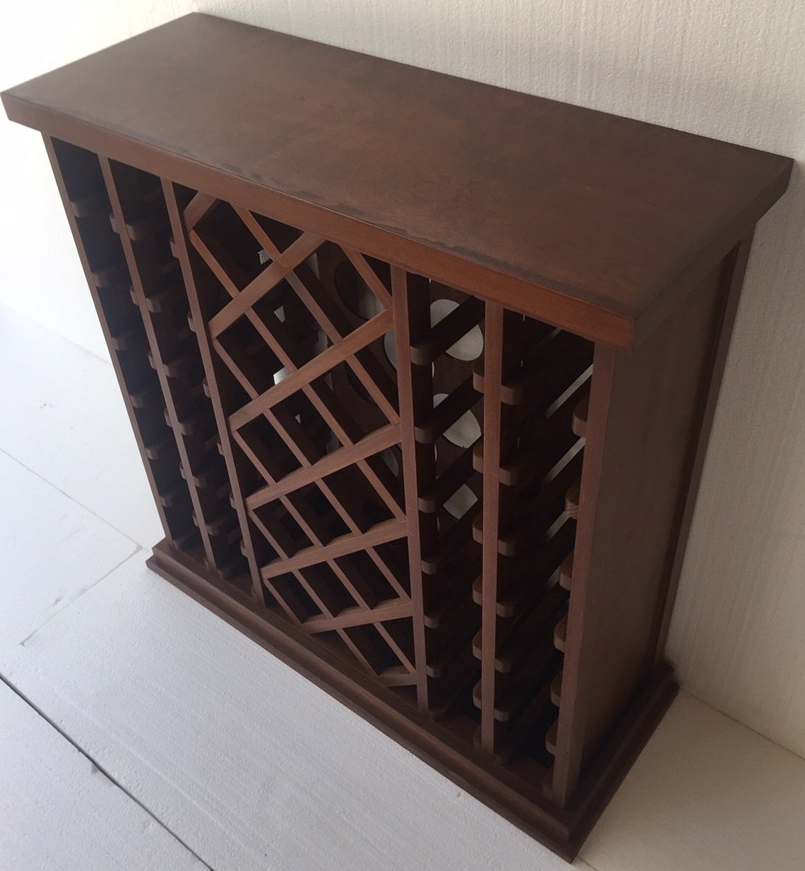 42 Bottle Lattice Style Wine Rack Medium Etsy