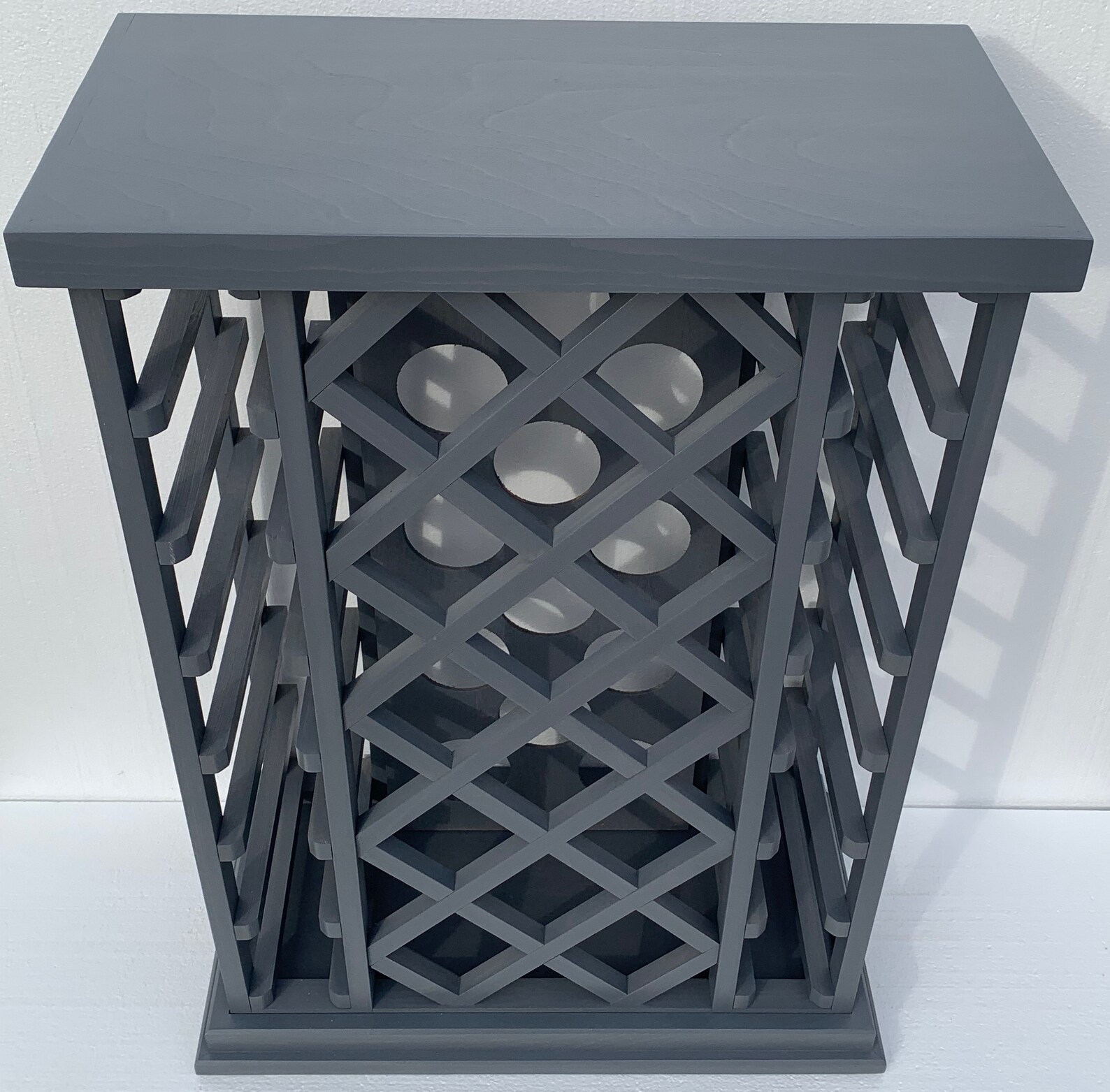 28 Bottle Lattice Style Wine Rack Light Grey Etsy