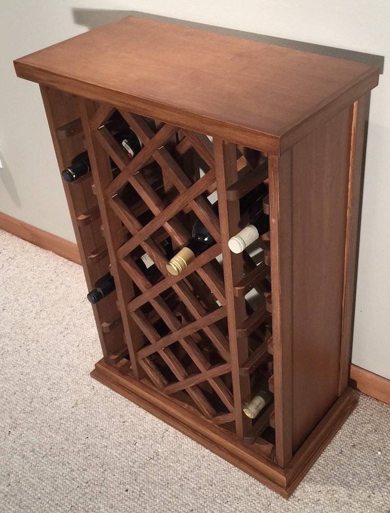 28 Bottle Lattice Style Wine Rack Espresso Etsy