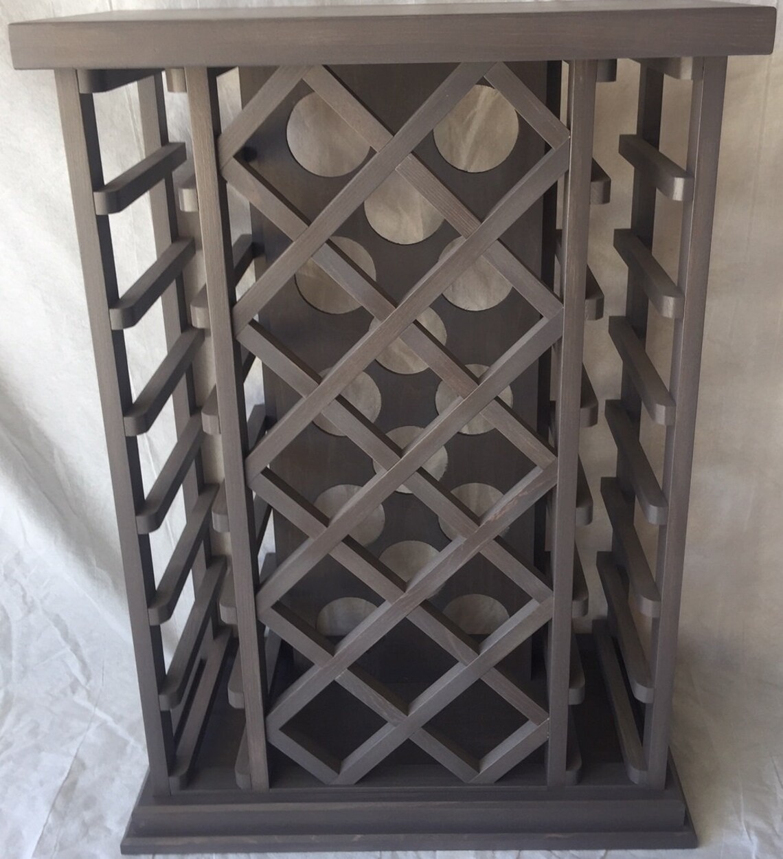 28 Bottle Lattice Style Wine Rack Light Grey Etsy