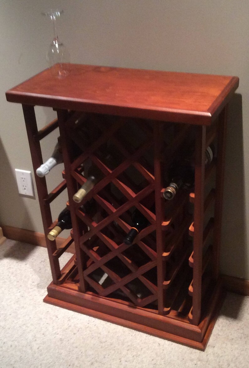 28 Bottle Lattice Style Wine Rack Espresso Etsy