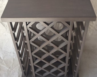 28 Bottle Lattice Style Wine Rack    Light Grey