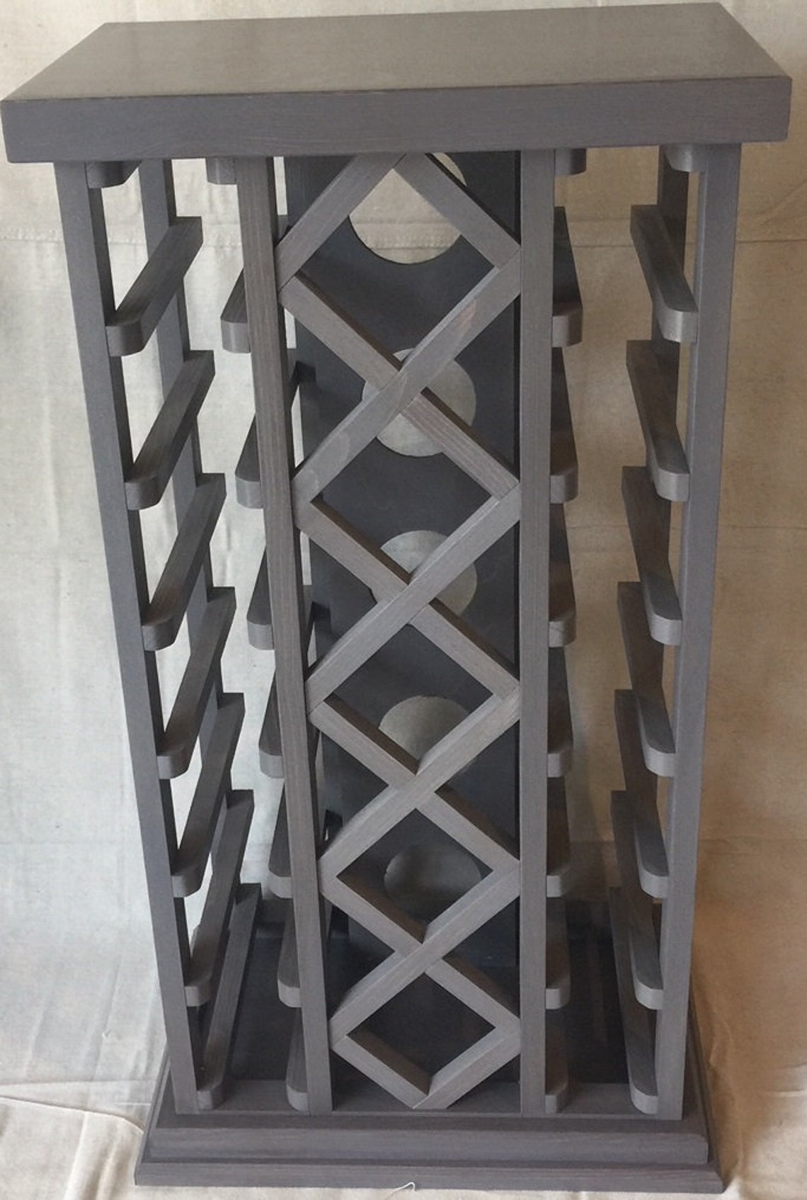 19 Bottle Lattice Style Wine Rack medium Grey Etsy