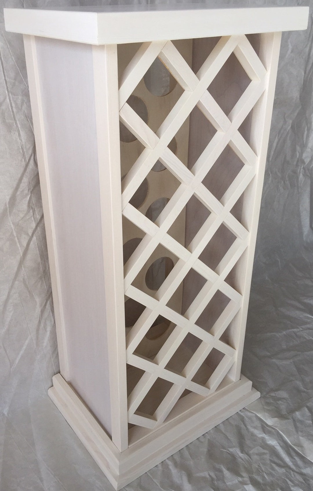 14 Bottle Lattice Style Wine Rack whitewash Etsy