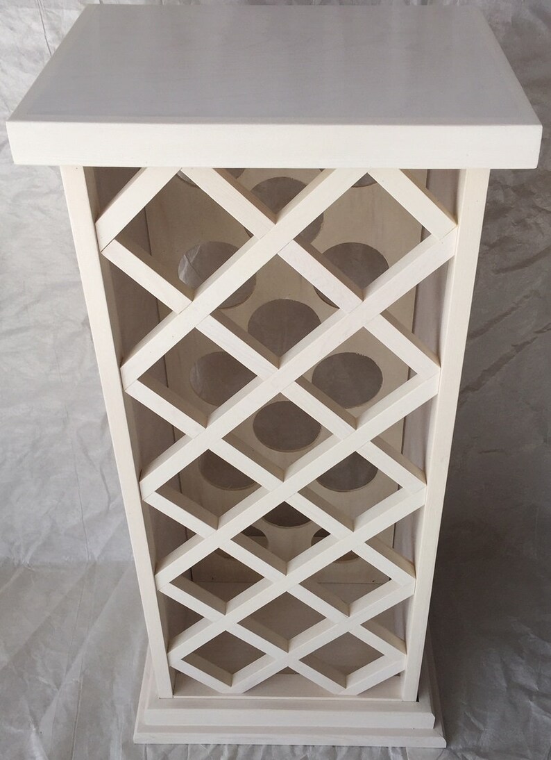 14 Bottle Lattice Style Wine Rack whitewash Etsy