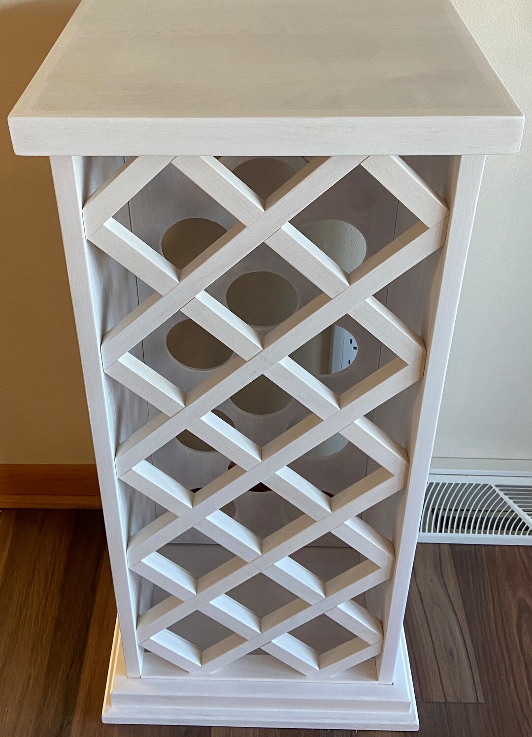 14 Bottle Lattice Style Wine Rack whitewash Etsy