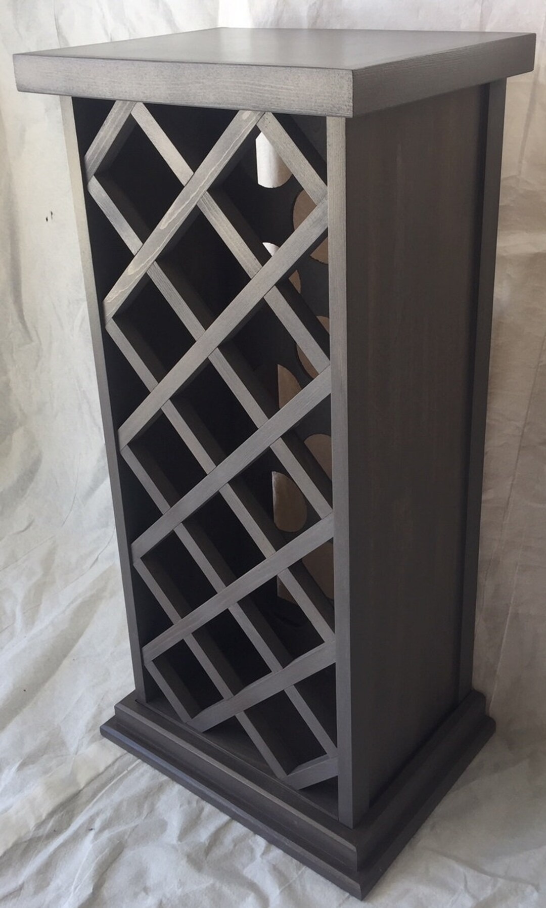 14 Bottle Lattice Style Wine Rack light Grey Etsy