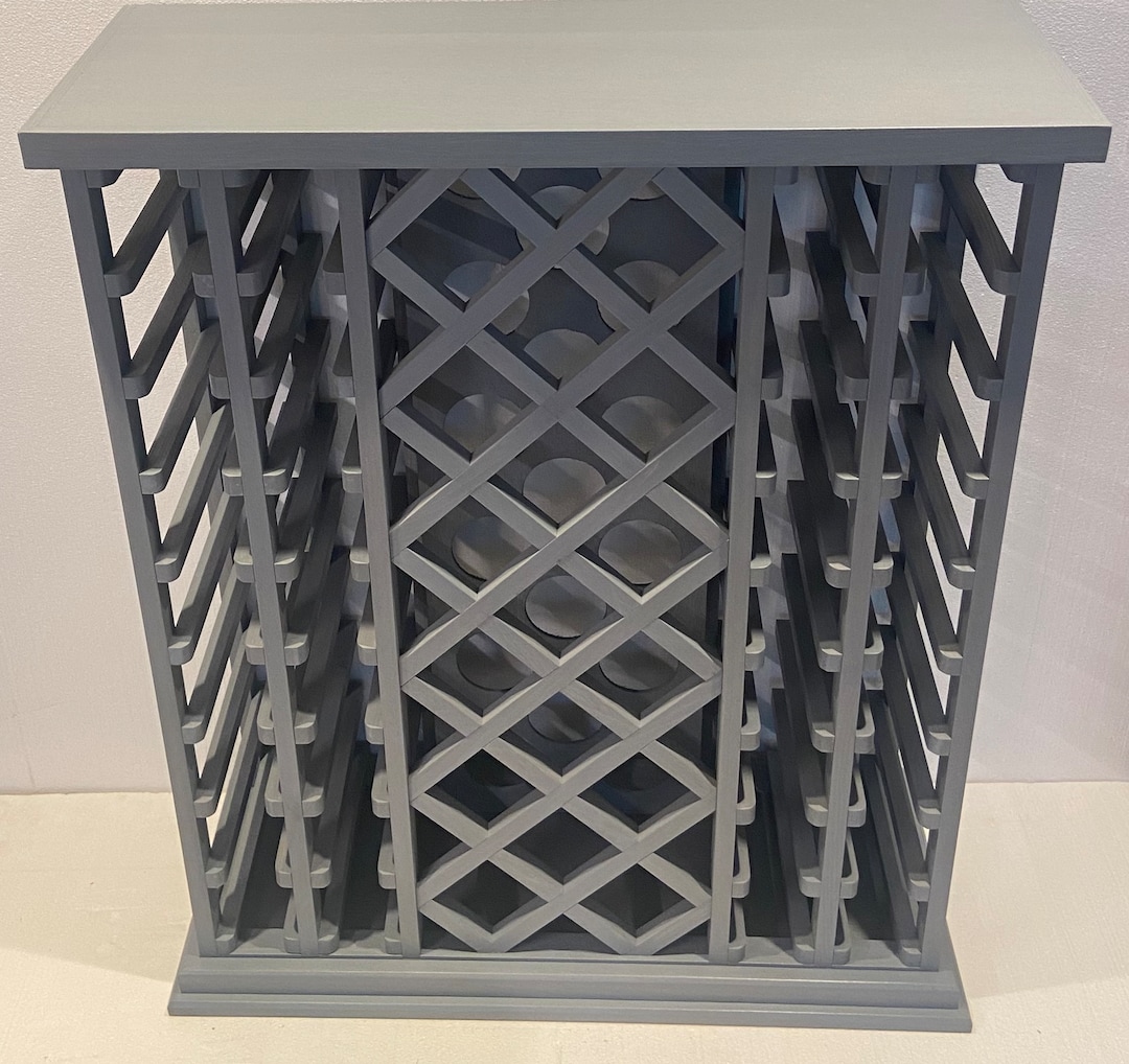 53 Bottle Lattice Style Wine Rack light Grey Etsy