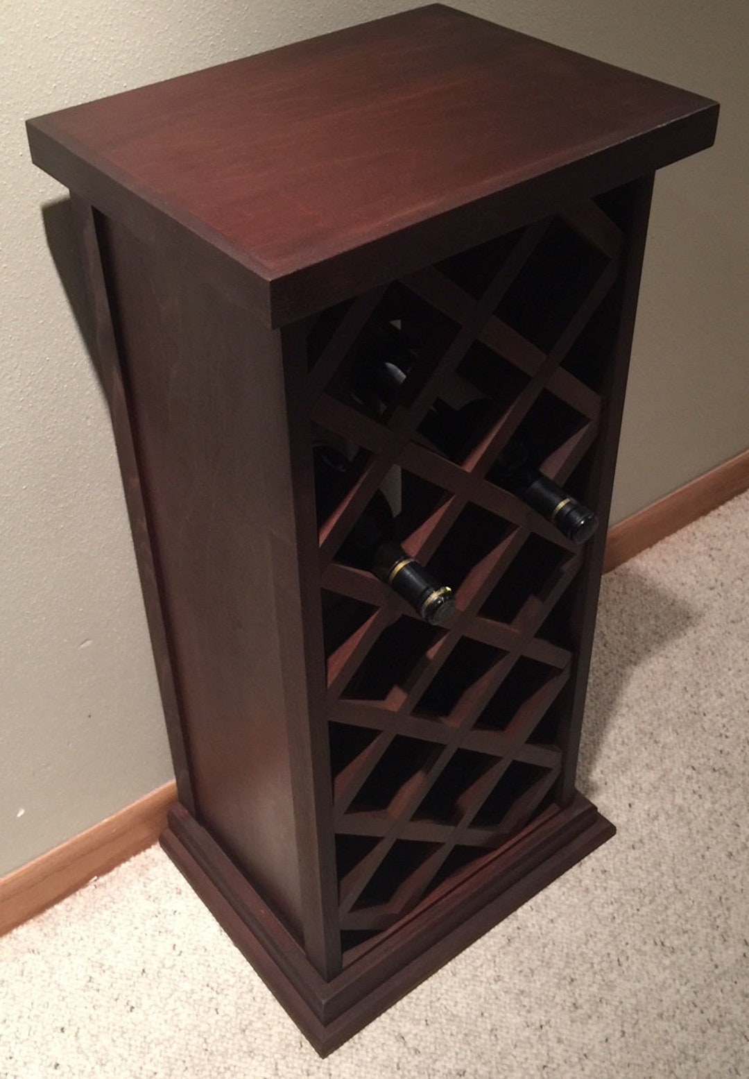 14 Bottle Lattice Style Wine Rack burnt Umber Etsy