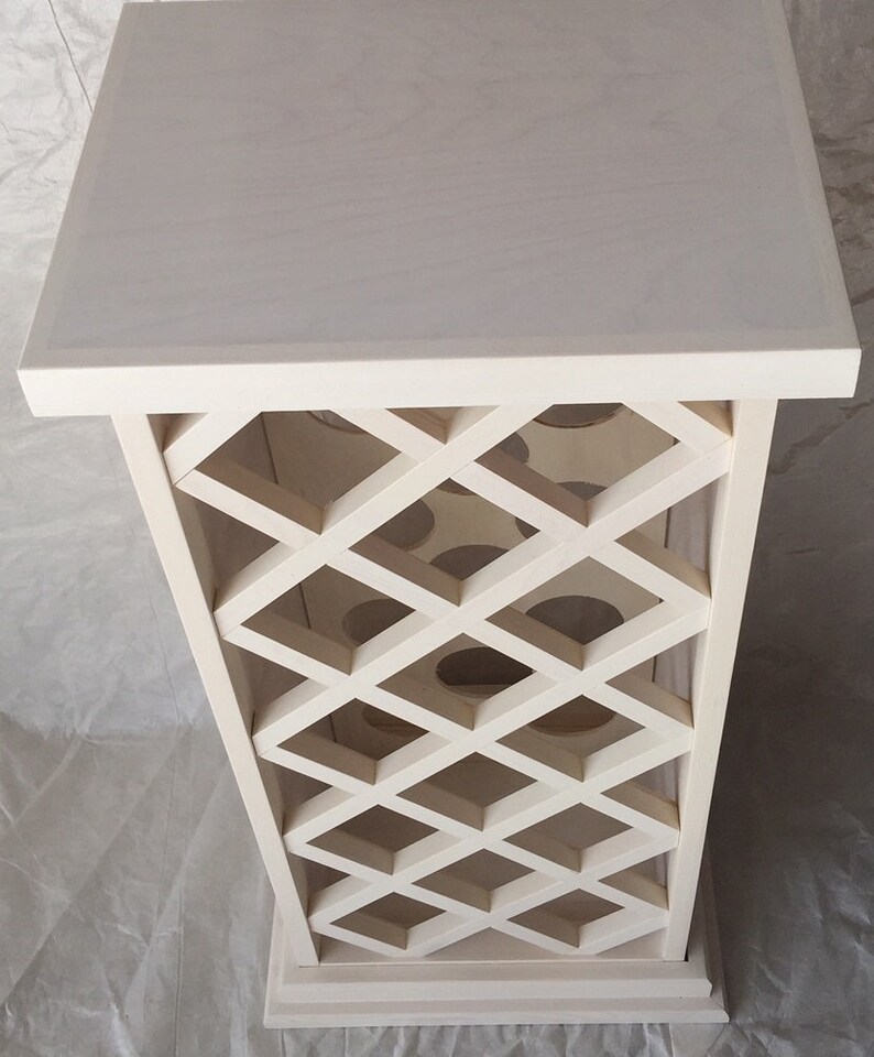 14 Bottle Lattice Style Wine Rack whitewash Etsy
