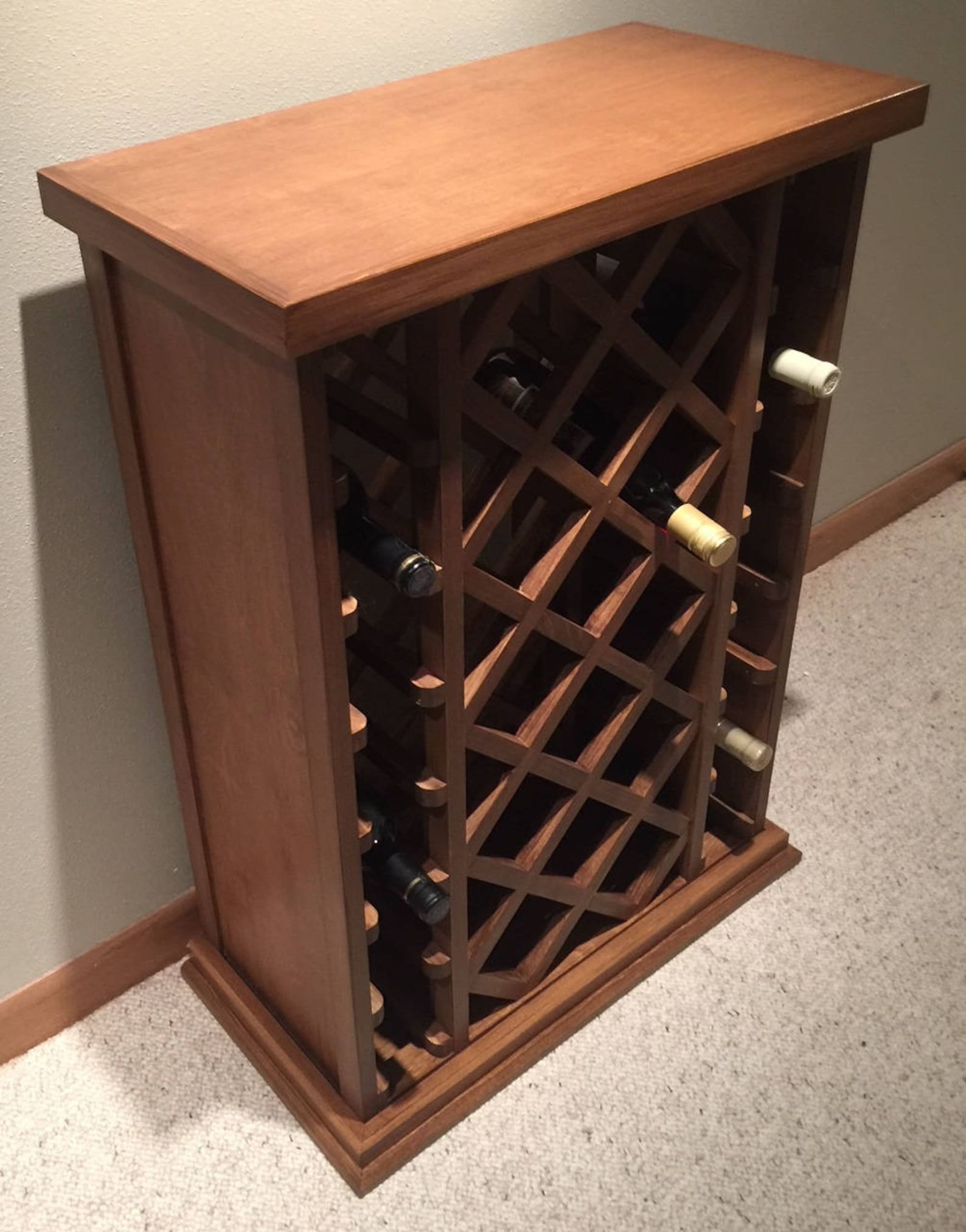 28 Bottle Lattice Style Wine Rack Espresso Etsy