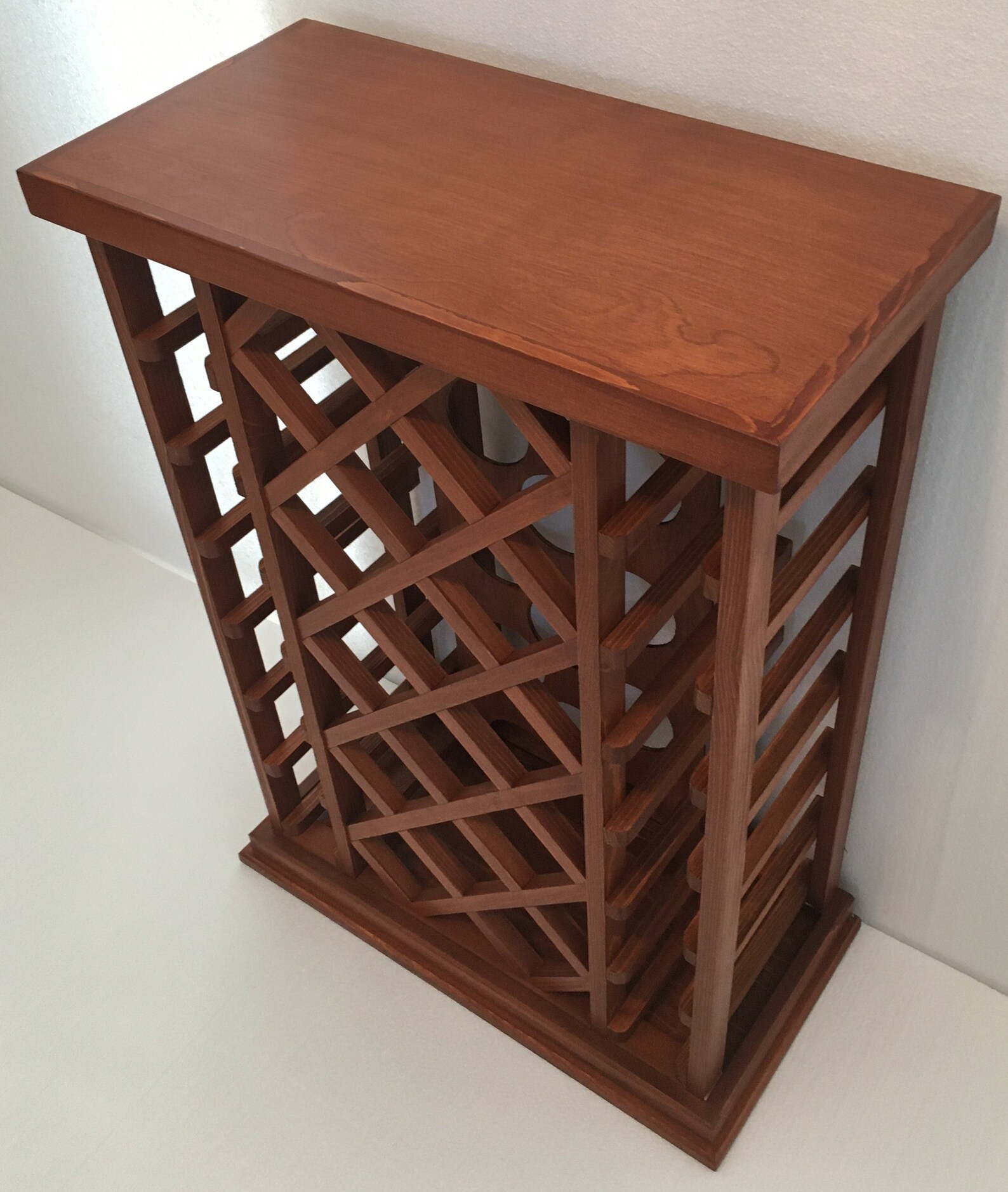 28 Bottle Lattice Style Wine Rack natural Cherry Etsy