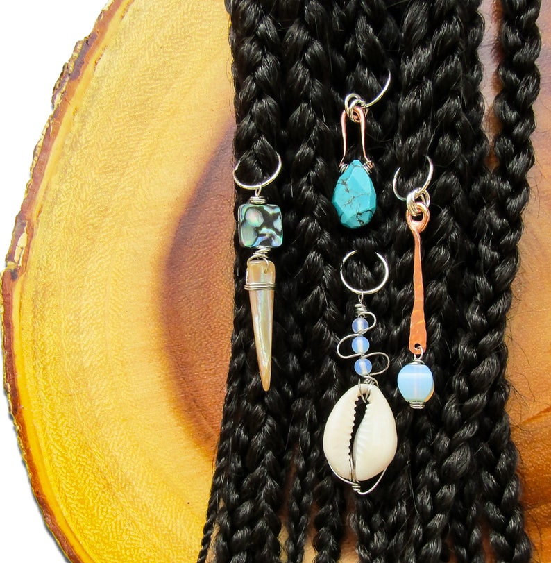 Hair Rings Braid Jewelry Gemstone Hair Jewelry Various Etsy