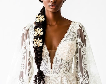 Cowrie Bridal Hair Pins, Boho Hair