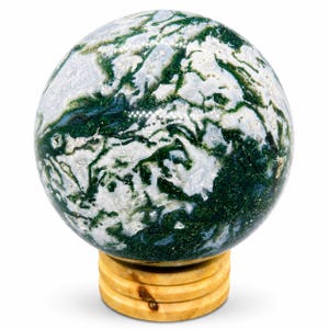 Sfera di agata dendritica naturale / Autentica sfera di cristallo di agata dendritica / Cristallo curativo / Decorazione per la casa, regalo spirituale / Grande sfera di agata
