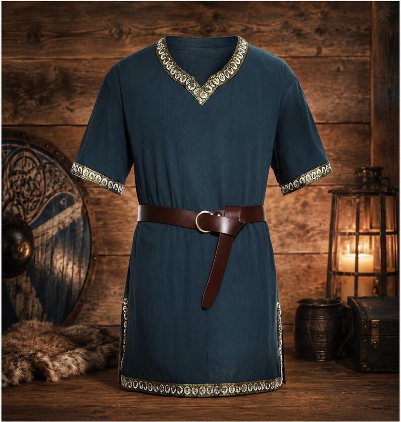 Mens Viking Knight Tunic Costume – Medieval Norse Warrior Cosplay ...