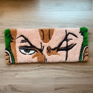 Tapis de clavier tufté avec yeux de pirate style anime | Décoration faite main pour chambre de gamer anime