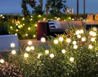 Solar Firefly Lights , Pathway Garden Glow Decor, Outdoor Waterproof Swaying Eco Sustainable LED Patio Lamp