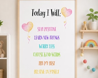 Pôster motivacional infantil para imprimir