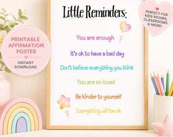 Positive Little Reminders Printable Poster for Kids