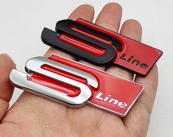 Emblema S LINE in metallo 3D, accessori per Audi A3 A4 A5 Q5 Q7 TT
