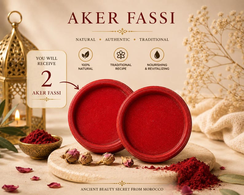 X2 Aker Fassi Moroccan Lipstick, Traditional Lip and Cheek Tint, Berber ...