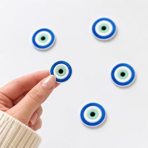 Evil Eye Iron On Patch, Embroidered Protective Eye Applique for Jackets Bags and Clothes, Boho Spiritual DIY Sewing Patch, Set of 10