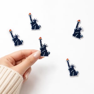 Statue of Liberty Iron On Patch, New York Embroidered Landmark Patch for Hats Bags and Jackets, Travel DIY Applique, Set of 10
