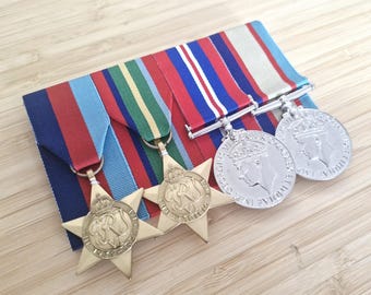 Full Size Replica Australian WW2 Pacific Star Medal Group – Mounted Ready to Wear