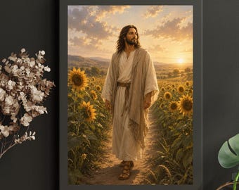Lámina decorativa inspirada en Jesús para imprimir, descarga digital cristiana, decoración bíblica para pared, obra de arte de fe, lámina religiosa para imprimir, regalo cristiano.