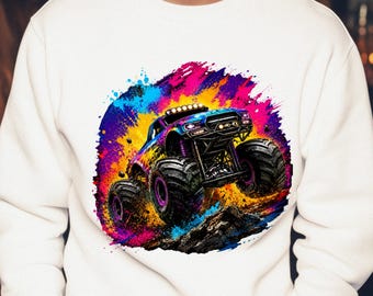 Monster Truck PNG, Colorful Off Road Truck PNG, Monster Jam Style Graphic, T Shirt Design, Sublimation, DTF Transfer, Instant Download