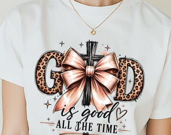 Dios es bueno PNG, diseño de sublimación de cruz cristiana, lazo de fe PNG, diseño de camiseta religiosa, descarga digital de versículo bíblico