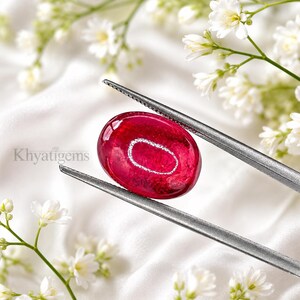 Natural Genuine Burmese Ruby 12.4Ct Untreated Oval Cabochon Gemstone Genuine Red Ruby GCI Certified Loose Stone for Ring Pendant Jewelry