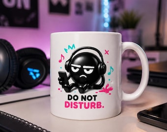 Tasse lustig Do Not Disturb | Gamer Geschenk | Spruch Tasse Kopfhörer Musik Gaming Geschenk Kaffeebecher