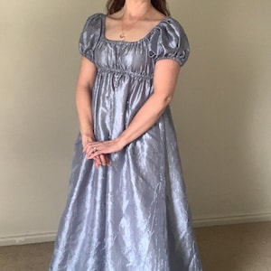 Blue Colors Bridgerton Dress Regency Pride and Prejudice Jane Austen Pink Silver Black Purple Navy White Yellow
