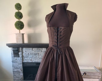 Brown Irish Celtic Renaissance Over-gown Dress Made to fit You!