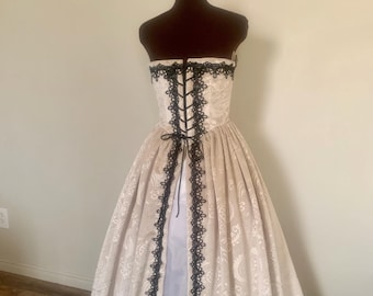Cream Off WhiteVelvet Corset Fantasy Renaissance Wedding Gown Dress! made to fit you!