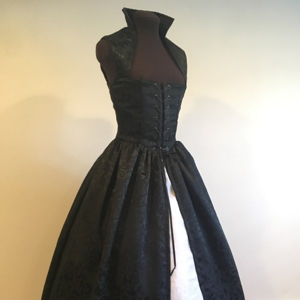 Black Renaissance Over Gown Medieval Dress made to order Halloween Wedding