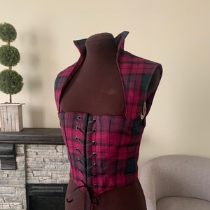 Lindsay Tartan Plaid Scottish Irish Celtic Renaissance Bodice for Costume Dress or Cosplay Choose your Size Ships Quick!